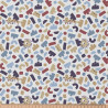 Printed Cotton PTIWI White / Paprika
